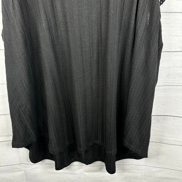 Torrid Womens size 4 4X Knit Scoop Neck Ruffle Sleeve Swing Top Black 40715137 - Picture 5 of 12